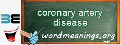 WordMeaning blackboard for coronary artery disease